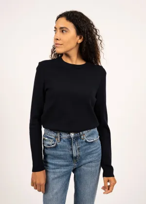 Pull Brganon Bretagne - en laine,  coudires contrastes (NAVY/MULTICO)