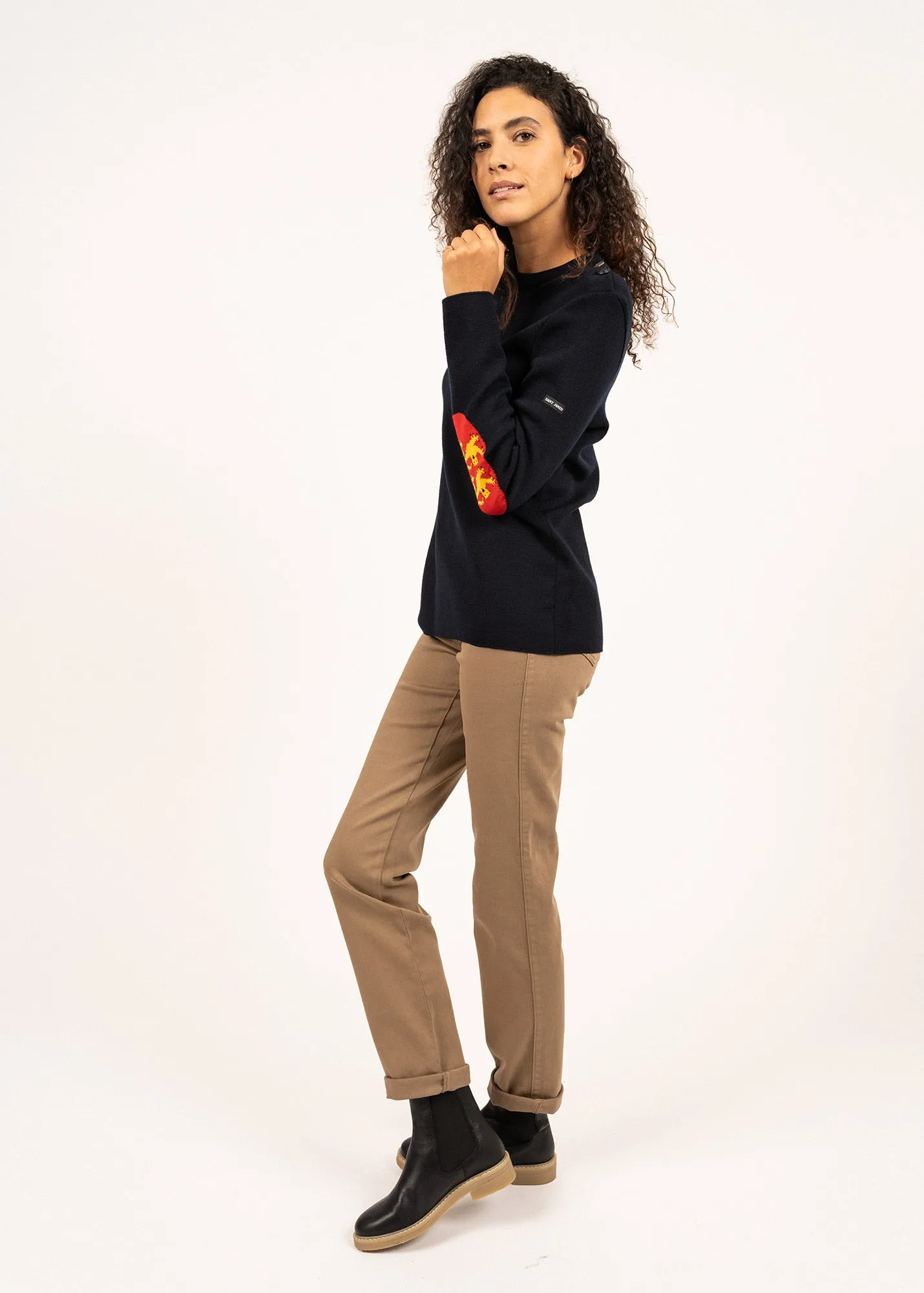 Pull Brganon Normandie - en laine (NAVY/MULTICO)