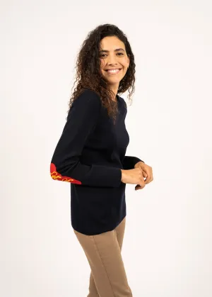 Pull Brganon Normandie - en laine (NAVY/MULTICO)
