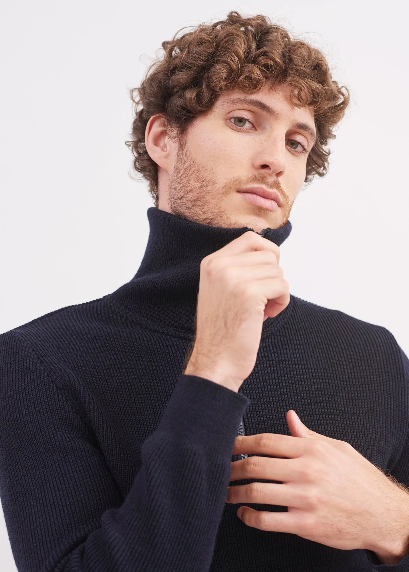 Pull camionneur Cotentin - en laine (NAVY)