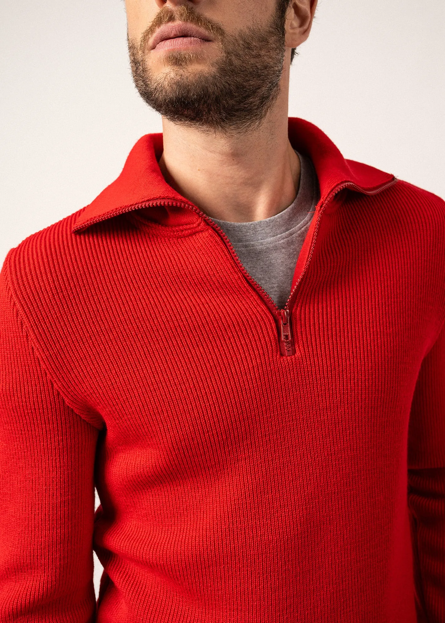Pull camionneur Cotentin - en laine (ROUGE)