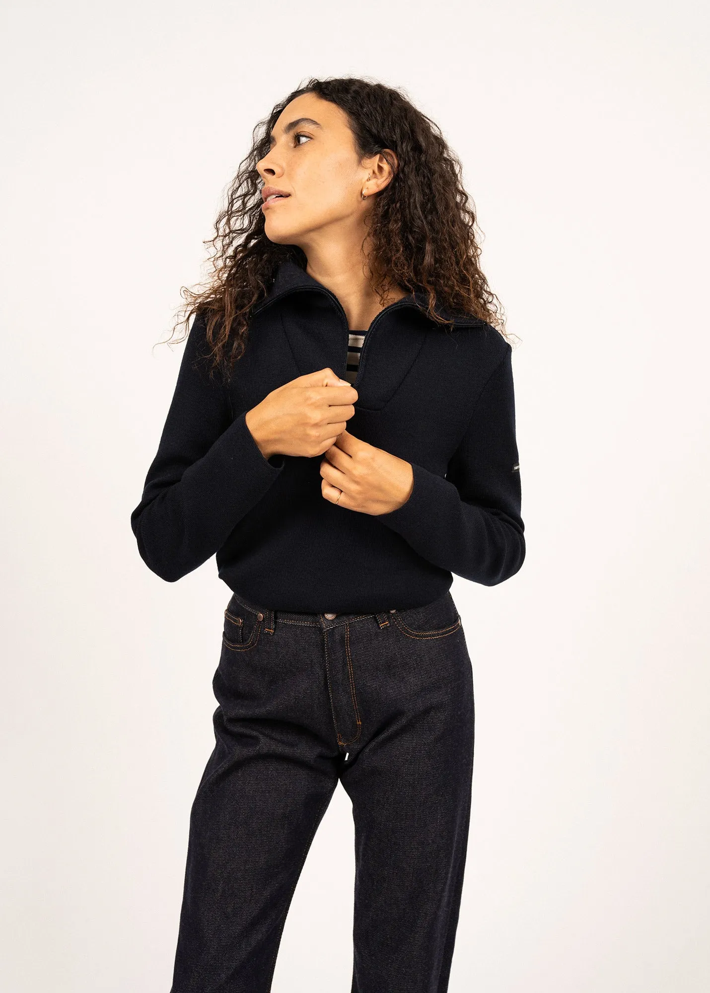 Pull  col camionneur Passerelle - en laine (NAVY)