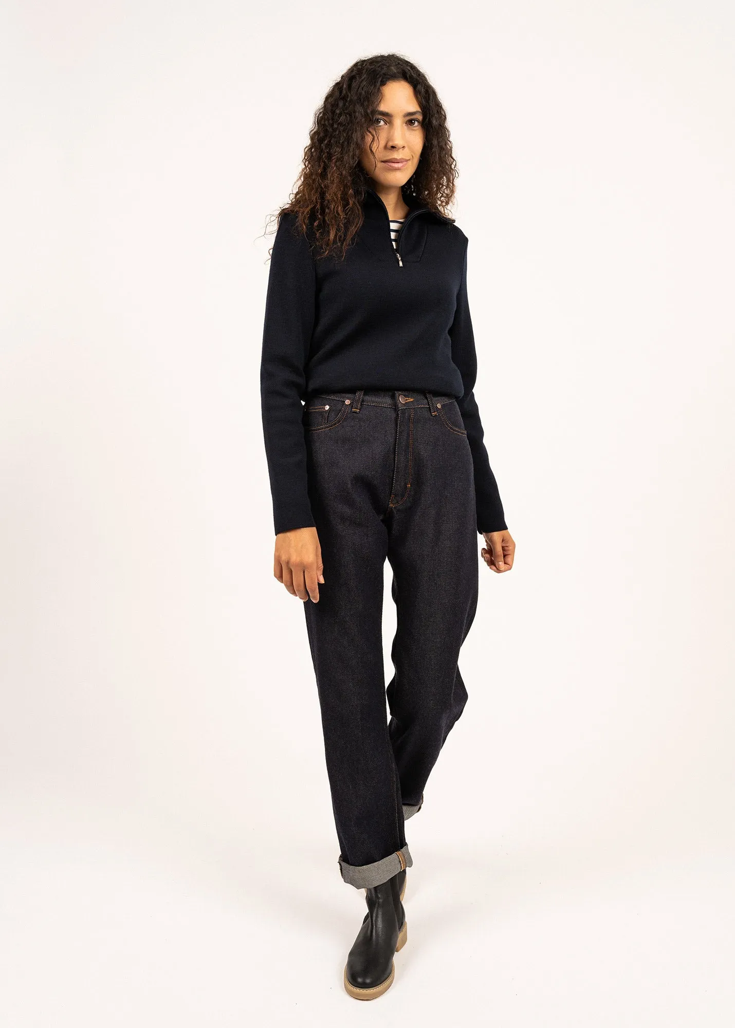 Pull  col camionneur Passerelle - en laine (NAVY)
