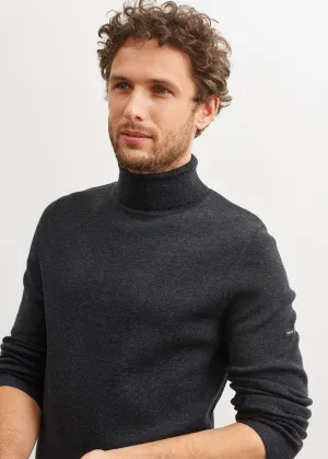 Pull col roul Lery - en laine douce (ANTHRACITE)