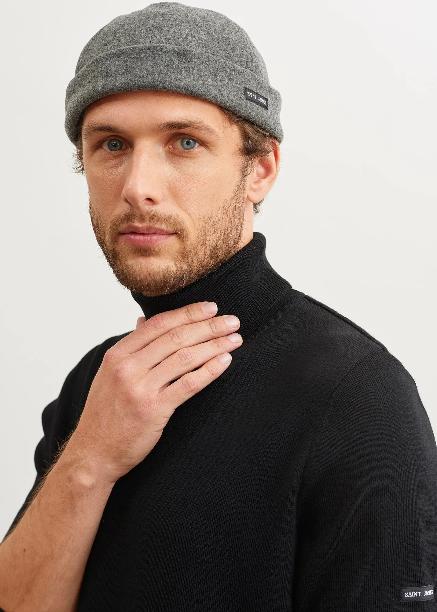 Pull col roul Lery - en laine douce (NOIR)