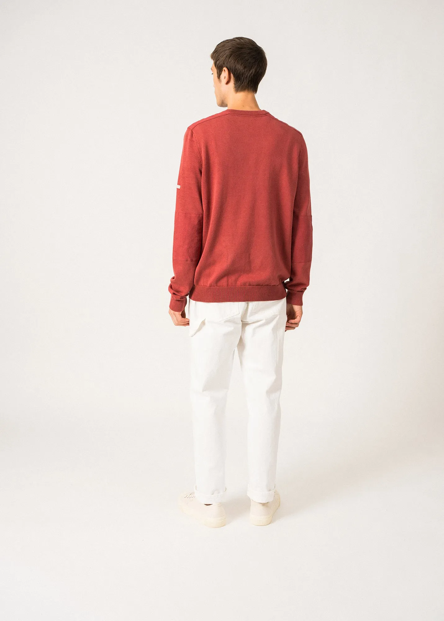 Pull en coton Trevise -  coudires (TERRACOTTA)
