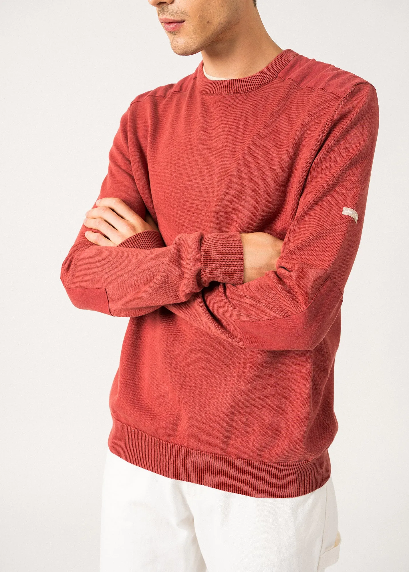 Pull en coton Trevise -  coudires (TERRACOTTA)