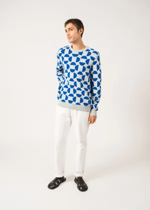Pull en jacquard Milan - en coton (GRIS/MER/ACIDULE)