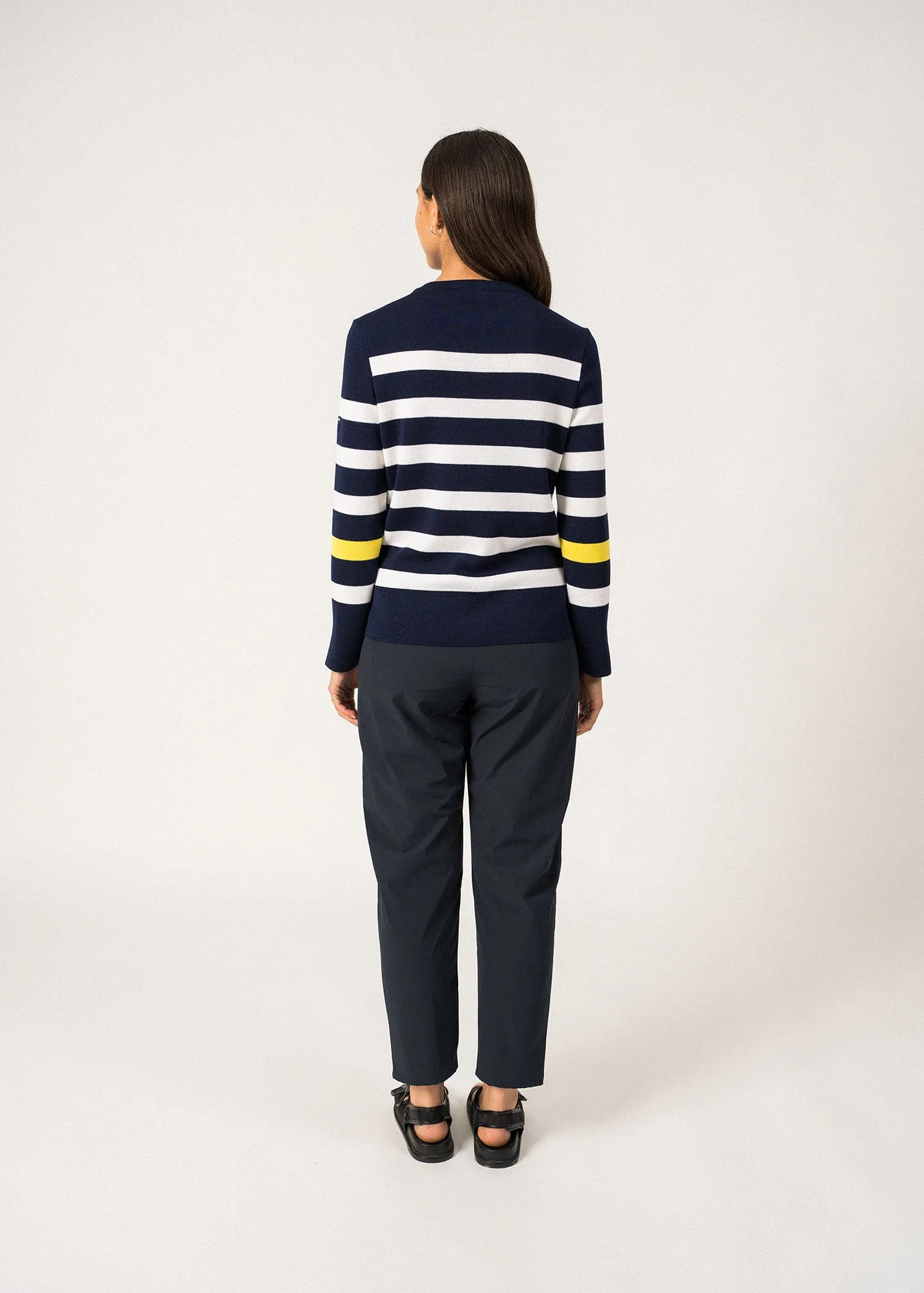 Pull esprit marin Aix - en laine (INSIGNE/BLANC/ACIDULE)