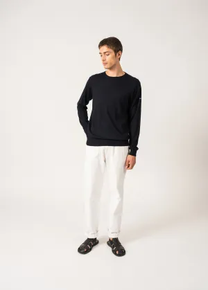 Pull fin Trieste - en laine (NAVY)