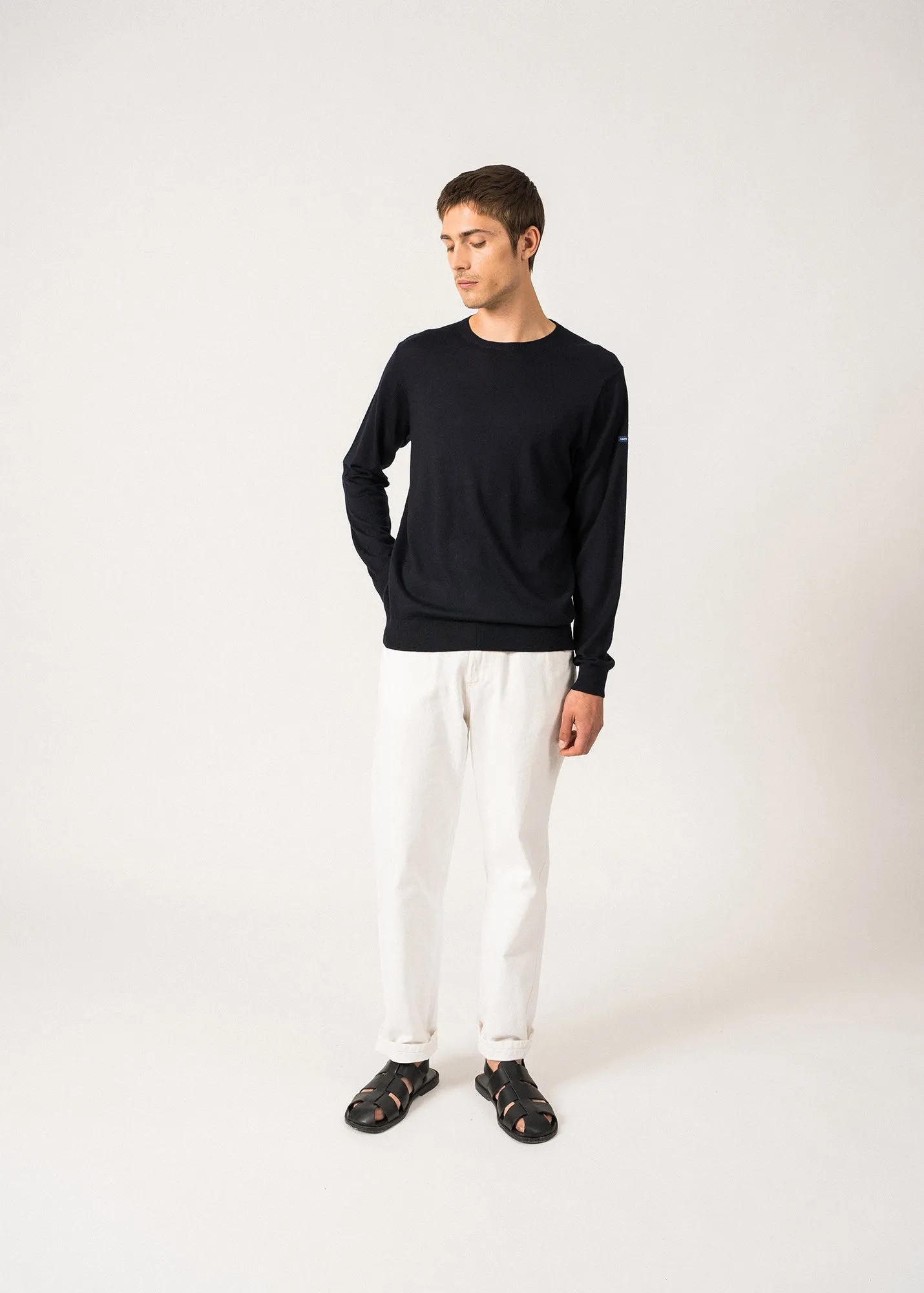 Pull fin Trieste - en laine (NAVY)