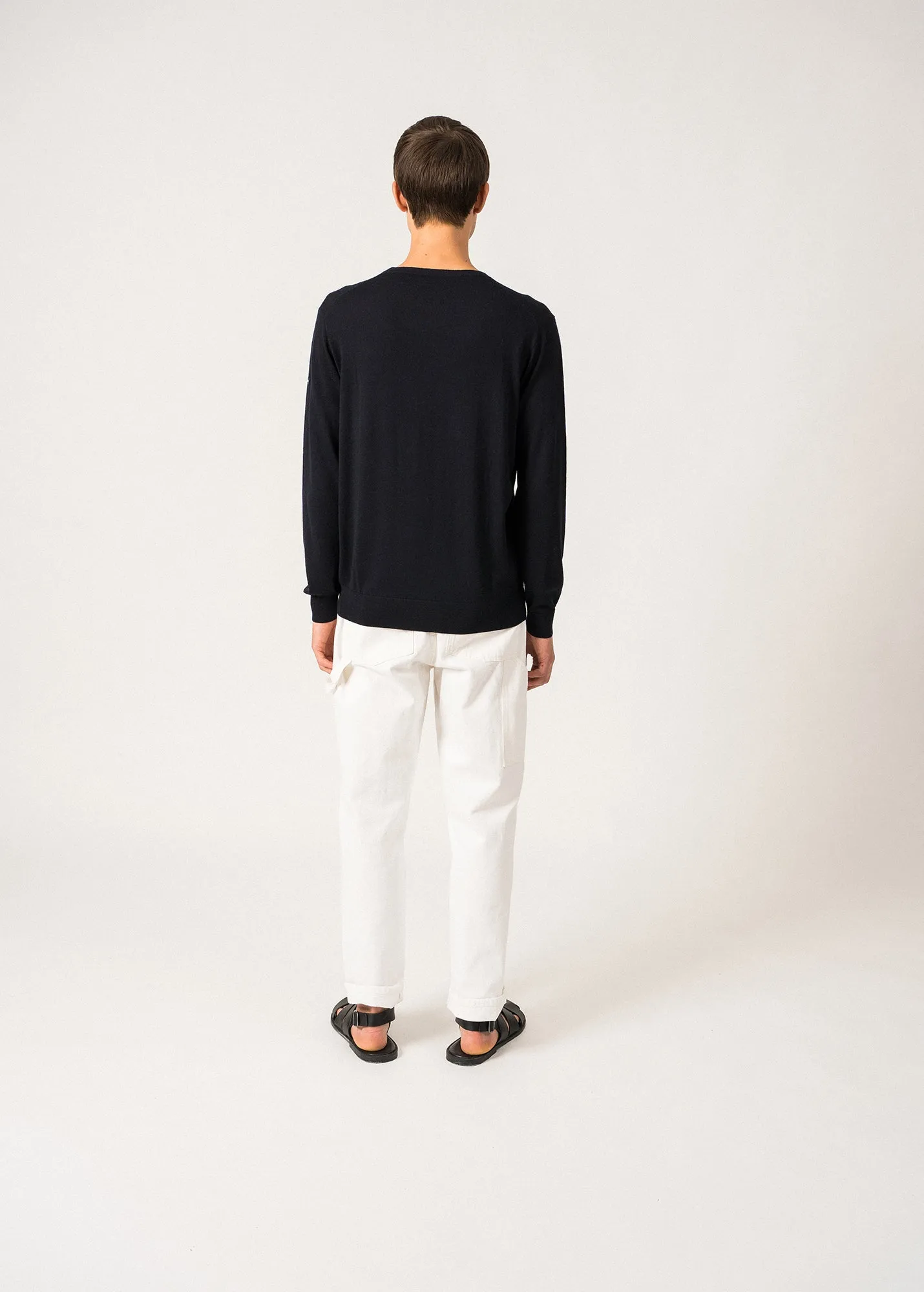 Pull fin Trieste - en laine (NAVY)