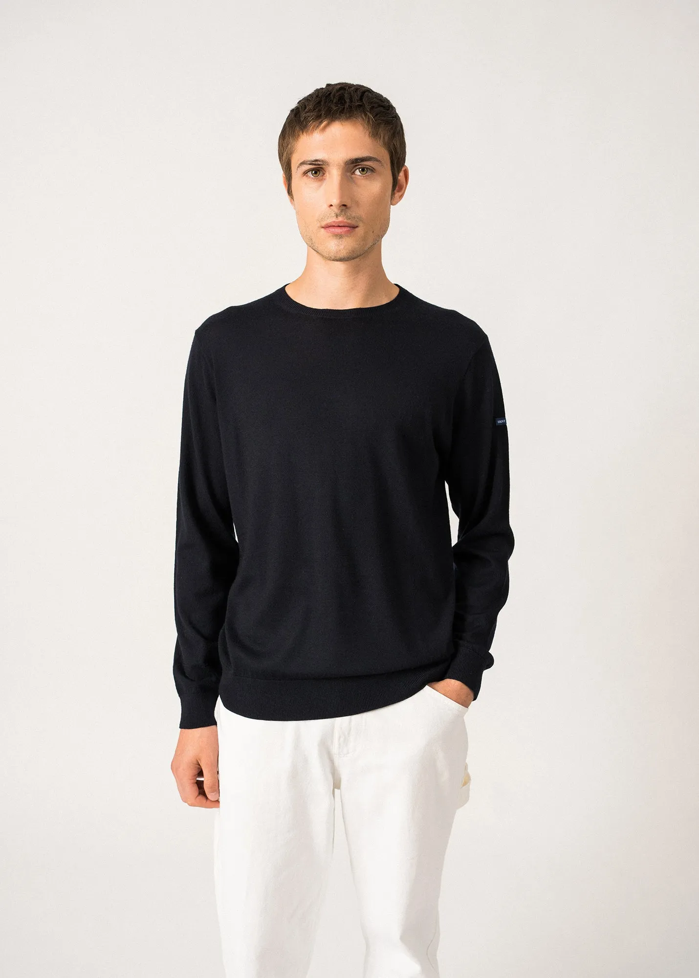 Pull fin Trieste - en laine (NAVY)