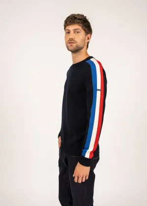 Pull  manches raglan en laine - SAINT JAMES x Elyse (NAVY/GITANE/ECUME/TULIPE)