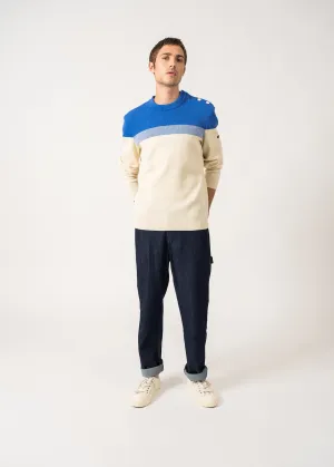 Pull marin Aquitaine - coupe confort, en laine (ECRU/MER)