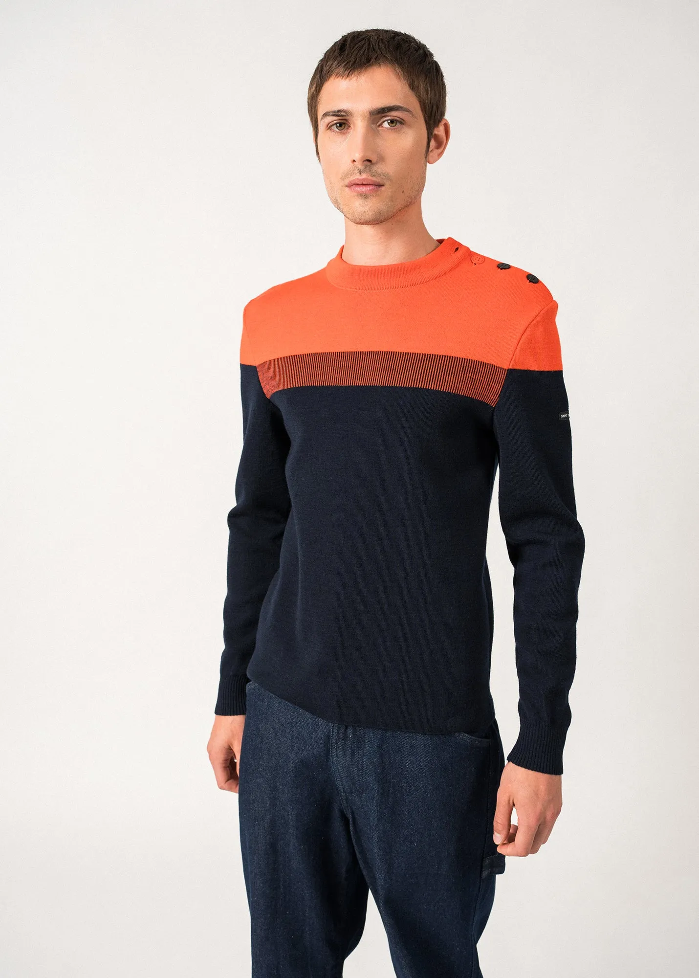 Pull marin Bretagne - en laine (MARINE/BASKET)