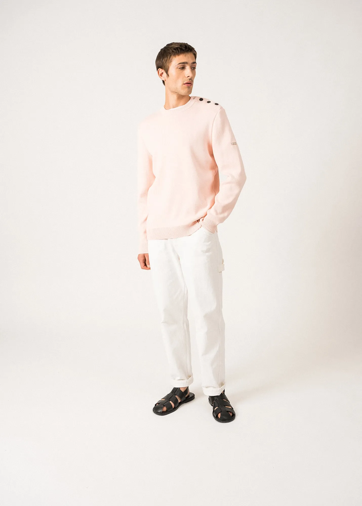 Pull marin Cancale - en coton (POUDRE)