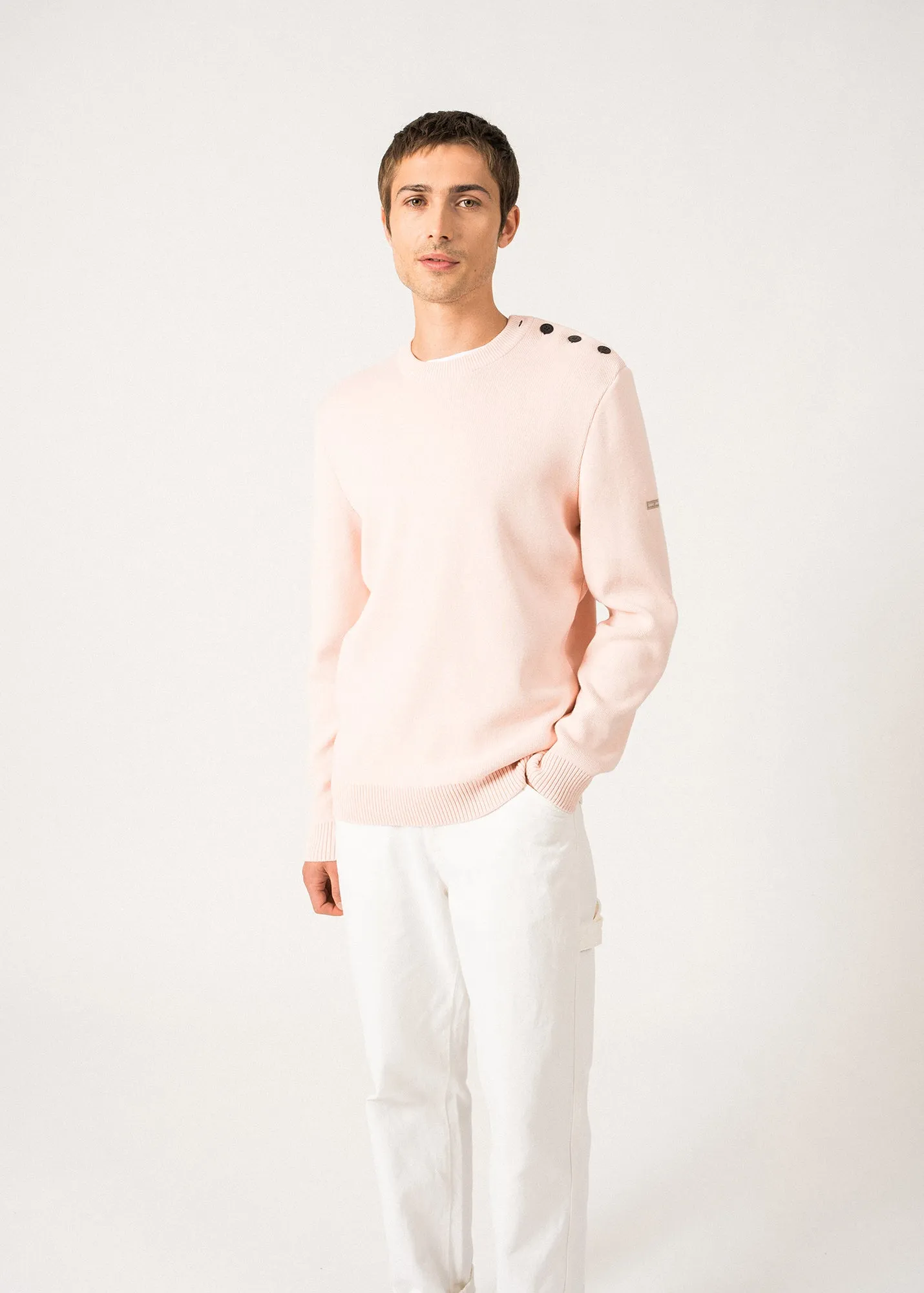 Pull marin Cancale - en coton (POUDRE)