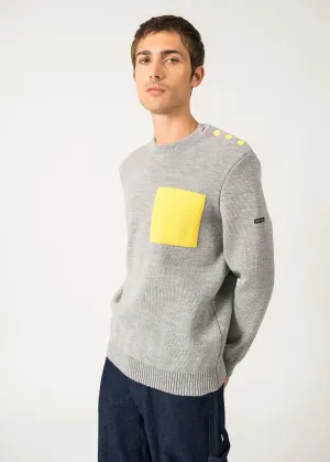 Pull marin Cancale -  poche contraste (GRIS CLAIR/ACIDULE)