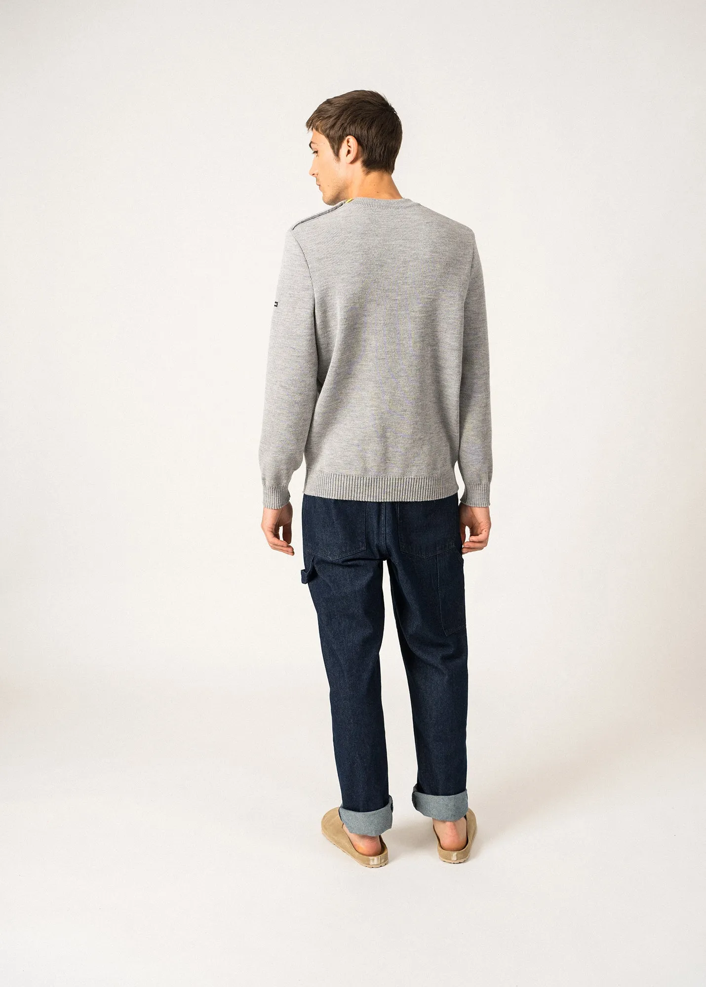 Pull marin Cancale -  poche contraste (GRIS CLAIR/ACIDULE)