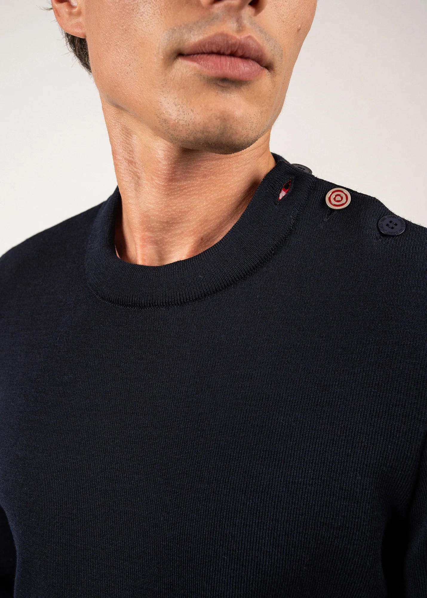 Pull marin confort  coudires - SAINT JAMES x Comdie Franaise (NAVY/MULTICO)