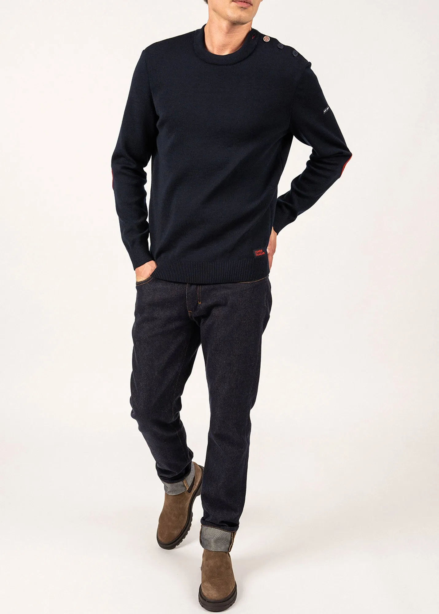 Pull marin confort  coudires - SAINT JAMES x Comdie Franaise (NAVY/MULTICO)