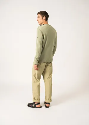 Pull marin en laine Rives -  col rond boutonn (AMANDIER/NAVY)