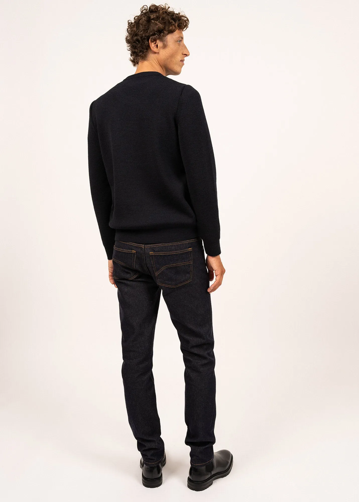 Pull marin Locronan - en laine (NAVY)