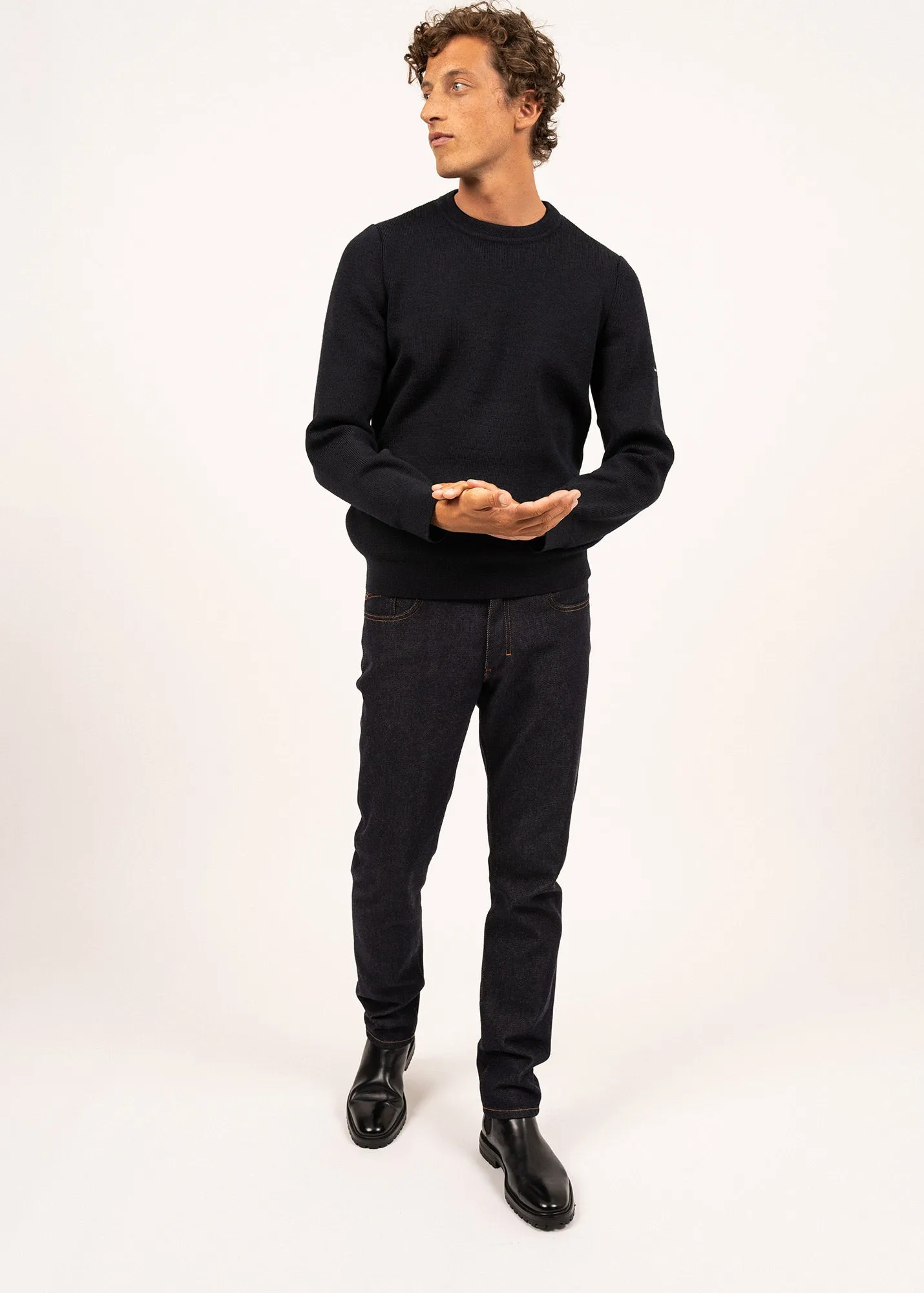 Pull marin Locronan - en laine (NAVY)