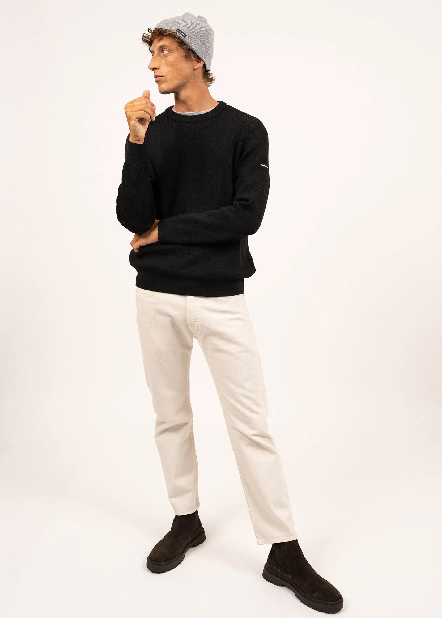 Pull marin Locronan - en laine (NOIR)
