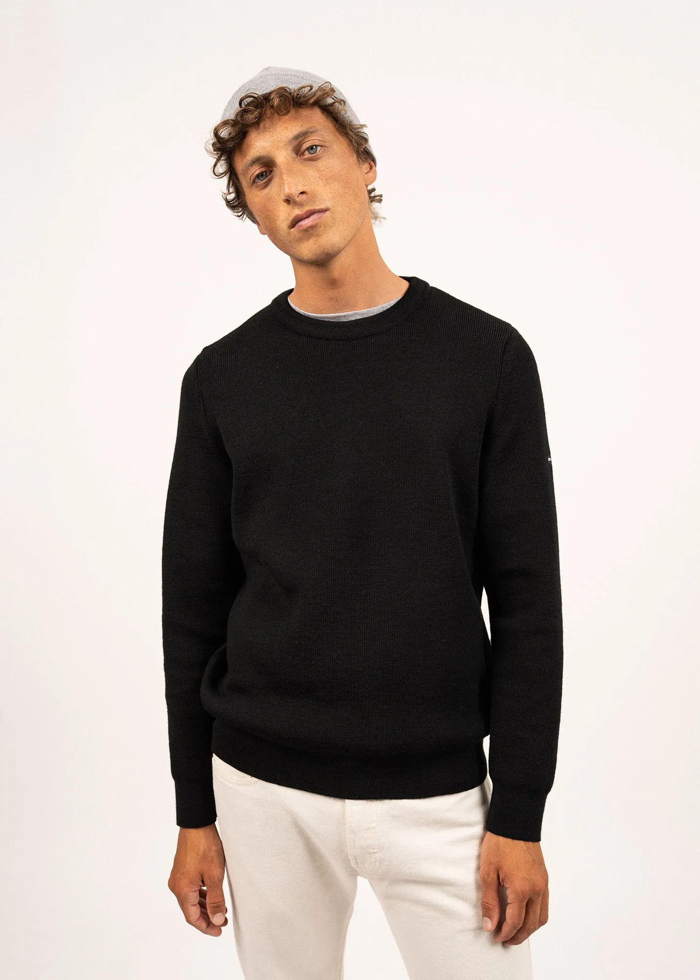 Pull marin Locronan - en laine (NOIR)