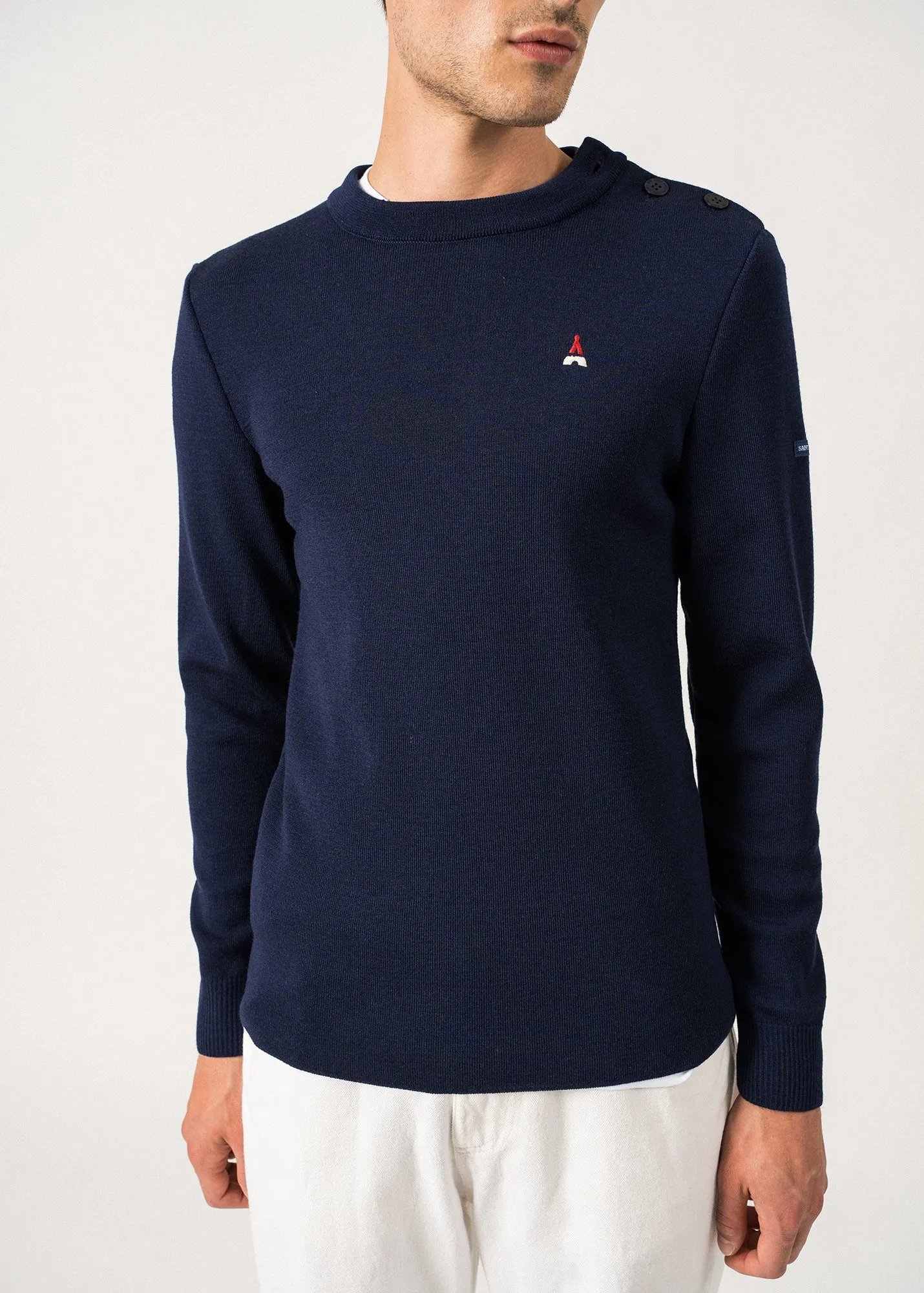 Pull marin Philibert - SAINT JAMES x Maison FT (INSIGNE/BLANC/MEDOC)
