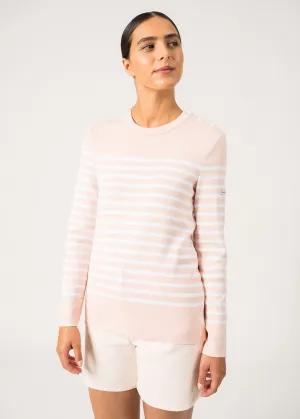 Pull marin ray Avignon - en coton (POUDRE/BLANC)