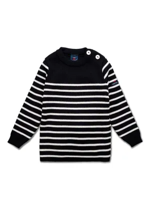 Pull marin ray bb Moussaillon - en laine mlange (NAVY/ECUME)