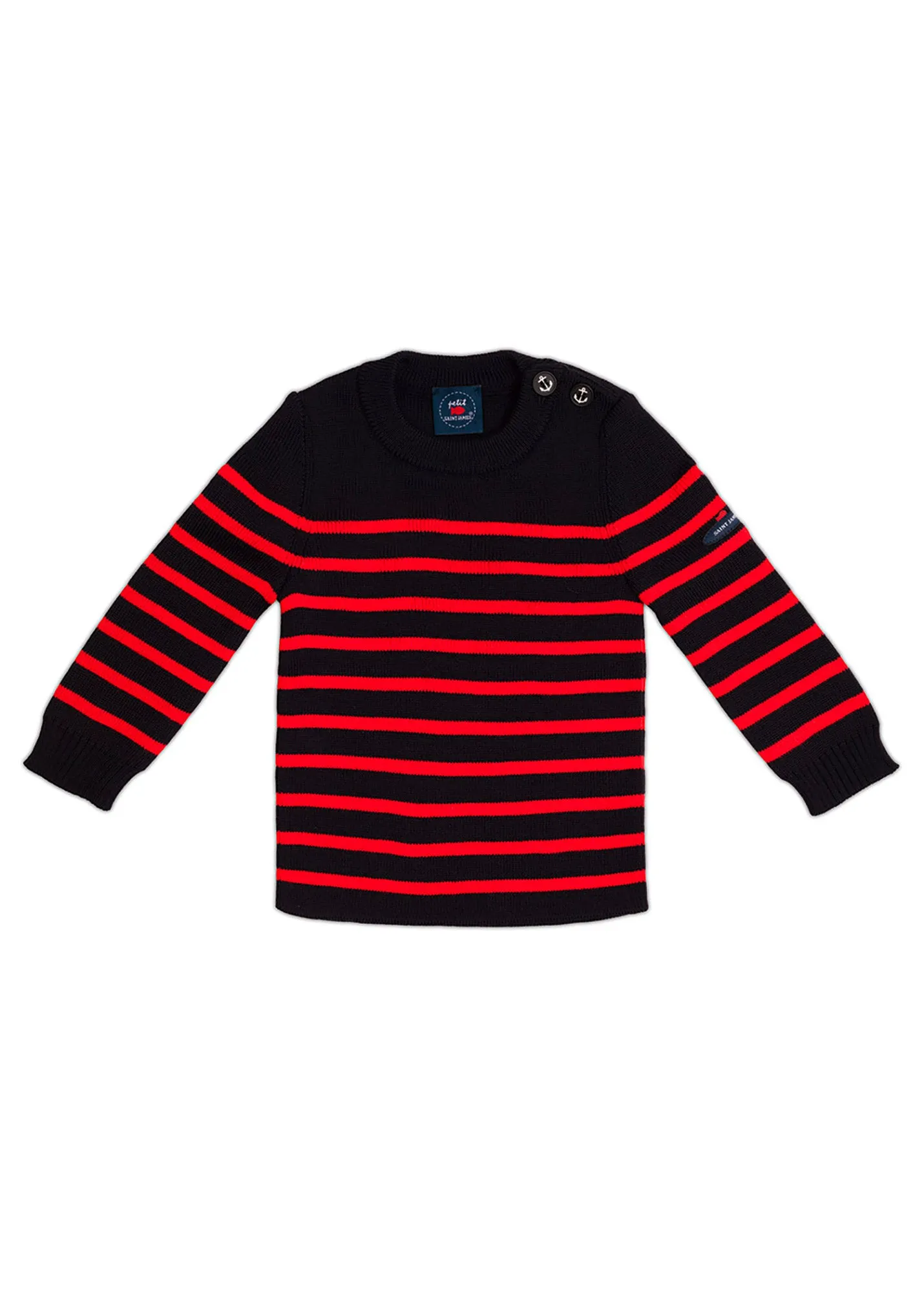 Pull marin ray bb Moussaillon - en laine mlange (NAVY/ROUGE)
