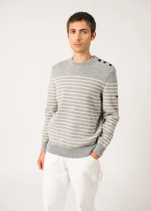 Pull marin ray Binic - coupe confort (GRIS CLAIR/ECRU)