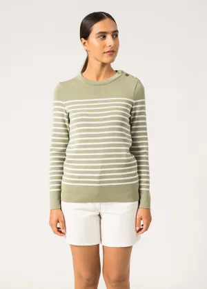 Pull marin ray Breganon - en laine (AMANDIER/BLANC)