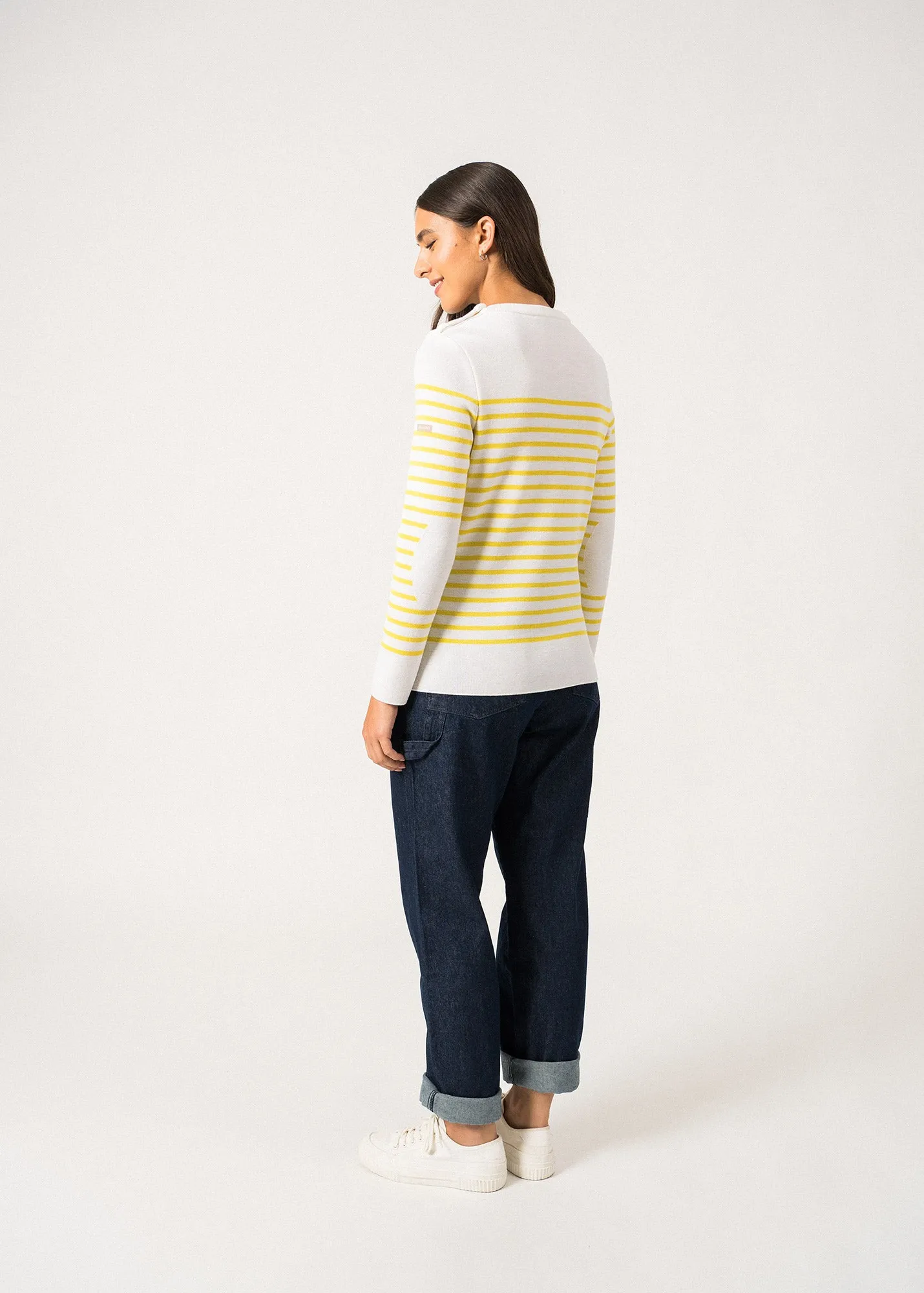 Pull marin ray Breganon - en laine (BLANC/ACIDULE)