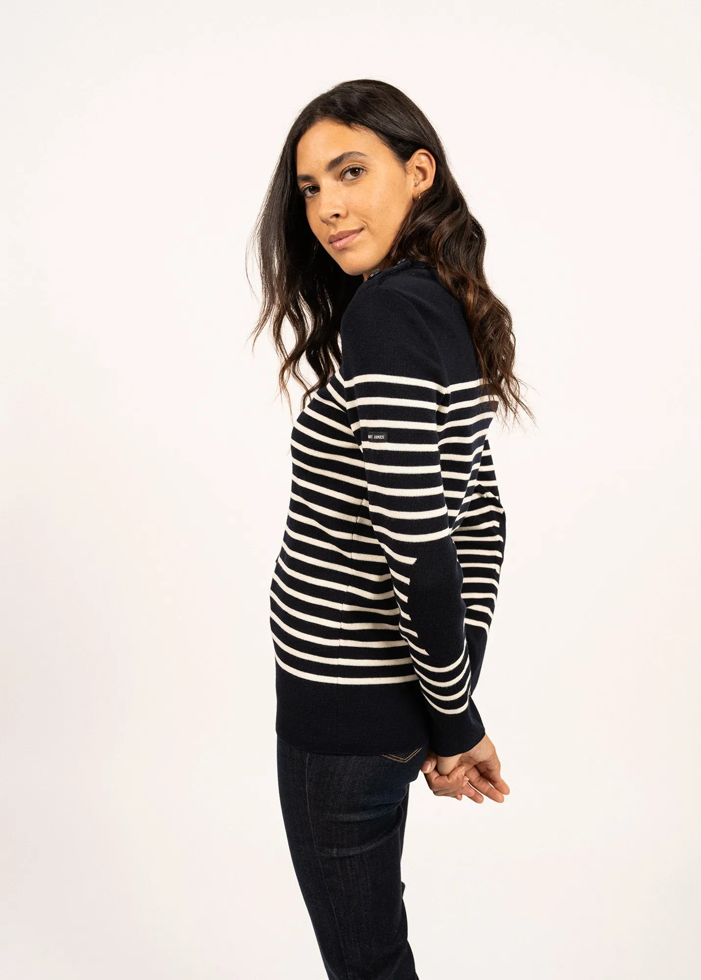 Pull marin ray Breganon - en laine (NAVY/ECUME)