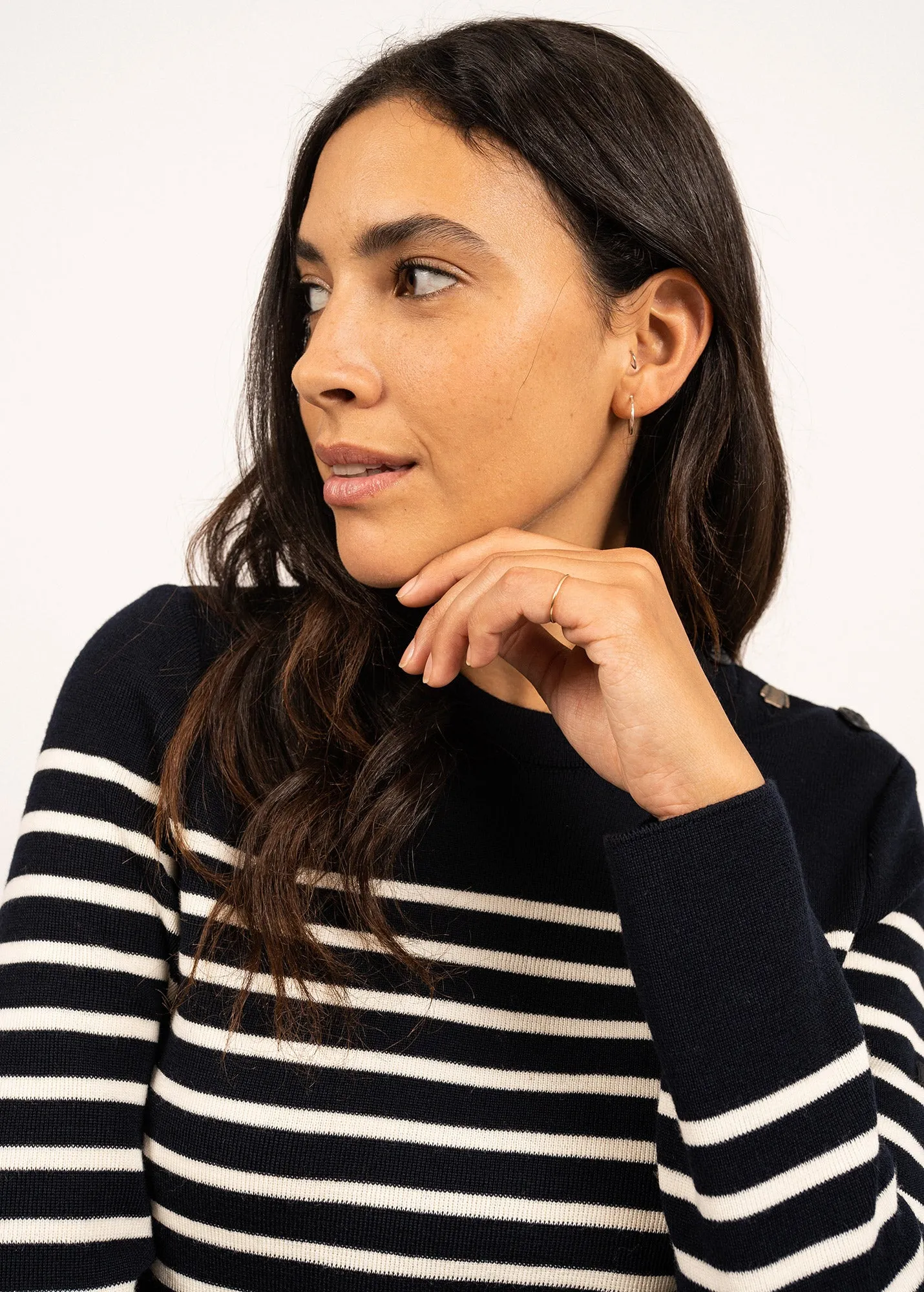Pull marin ray Breganon - en laine (NAVY/ECUME)