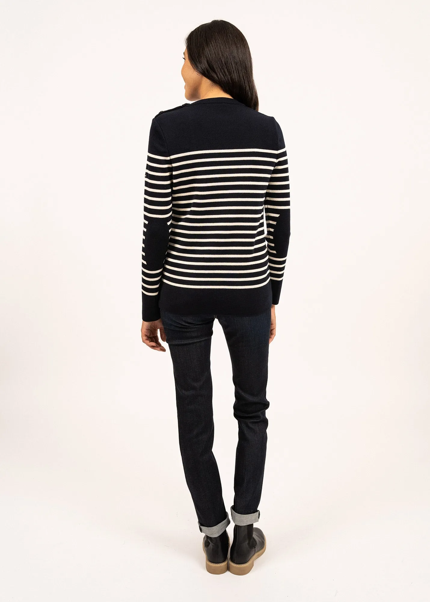 Pull marin ray Breganon - en laine (NAVY/ECUME)