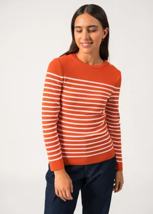 Pull marin ray Mare - en laine mrinos (BASKET/BLANC)