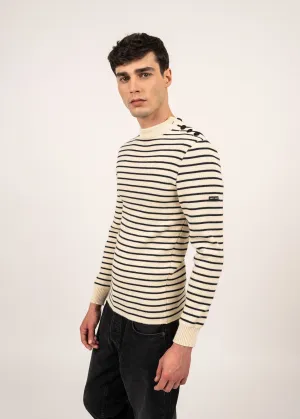 Pull marin ray Matelot - coupe ajuste (ECRU/MARINE)