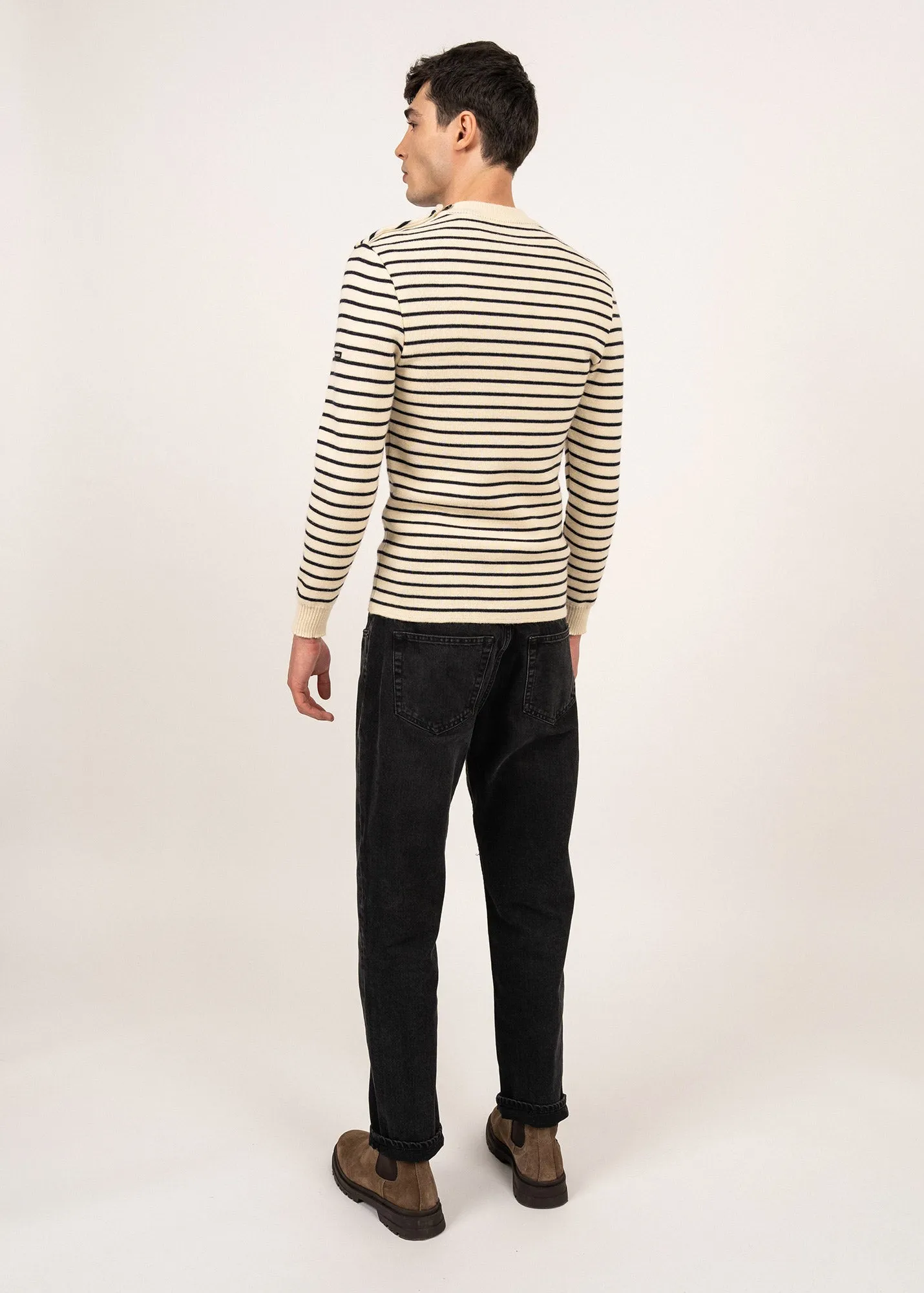 Pull marin ray Matelot - coupe ajuste (ECRU/MARINE)