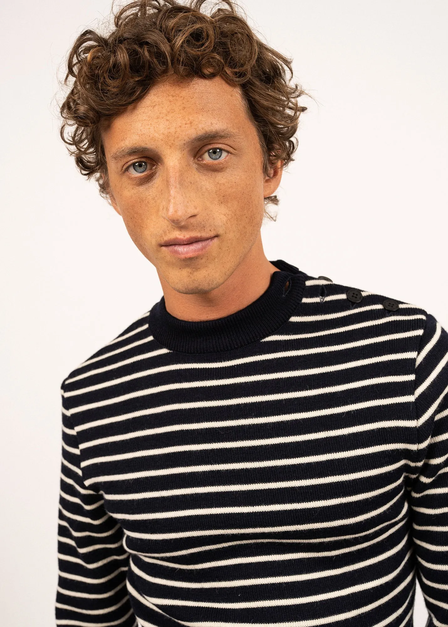 Pull marin ray Matelot - coupe ajuste (MARINE/ECRU)