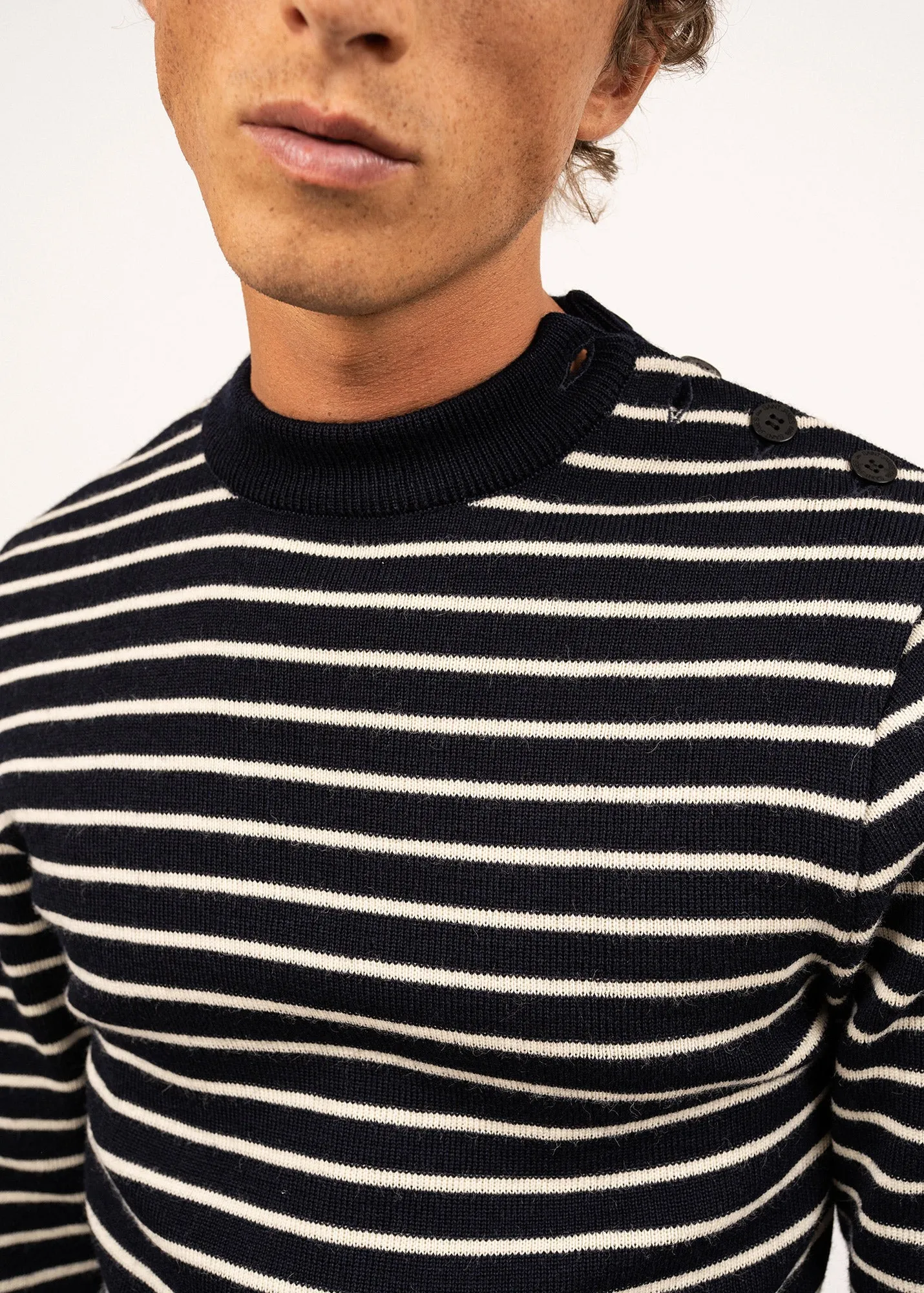 Pull marin ray Matelot - coupe ajuste (MARINE/ECRU)