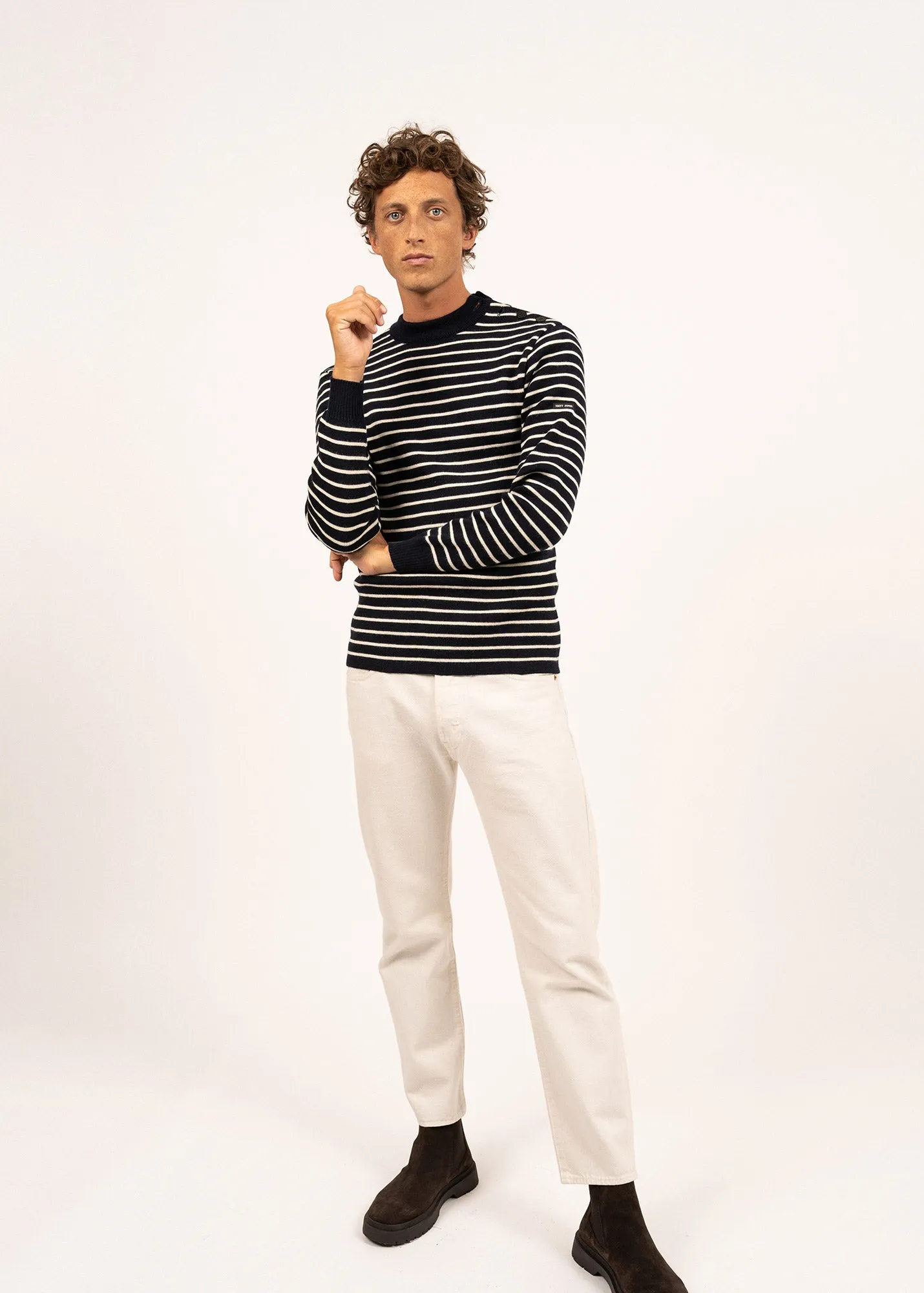 Pull marin ray Matelot - coupe ajuste (MARINE/ECRU)