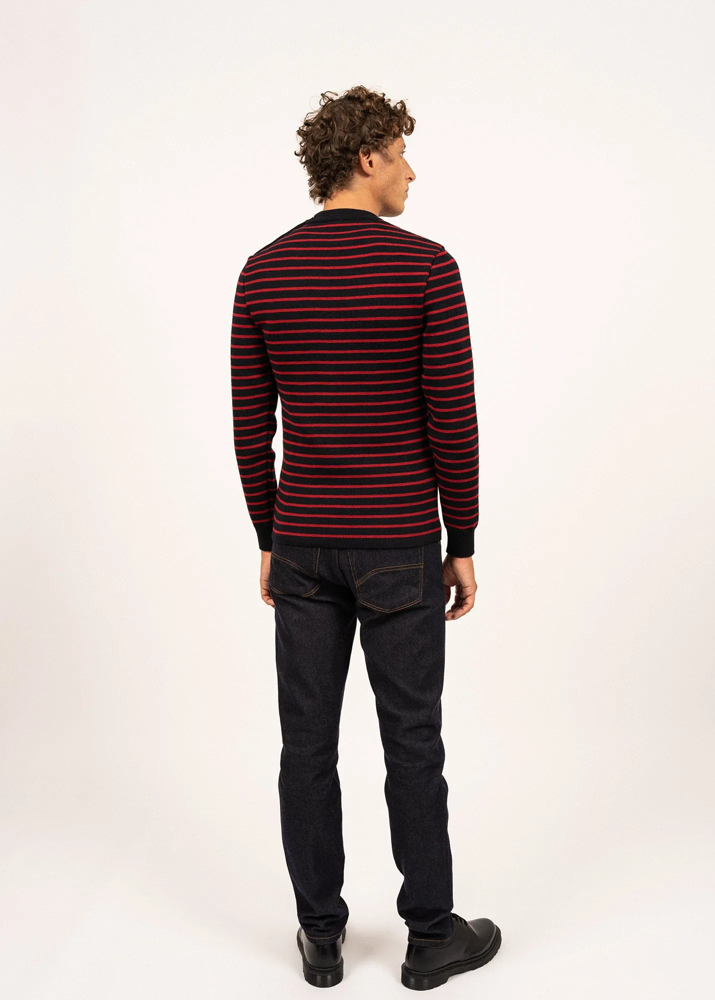 Pull marin ray Matelot - coupe ajuste (NAVY/MEDOC)