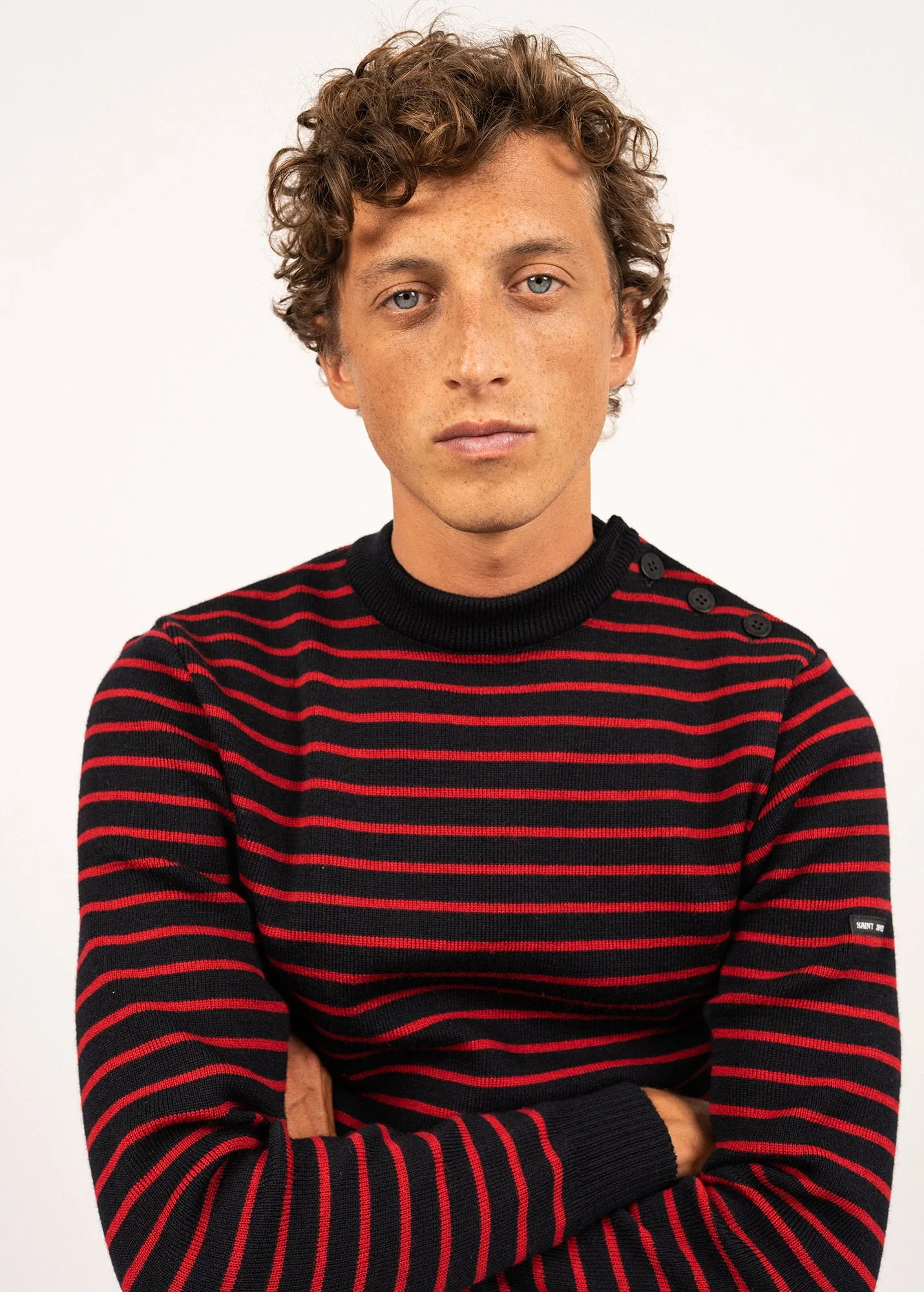 Pull marin ray Matelot - coupe ajuste (NAVY/MEDOC)