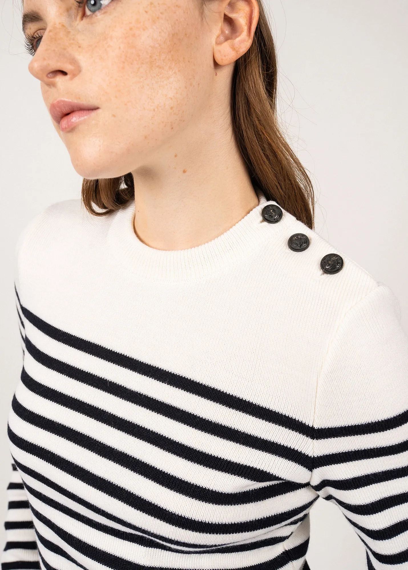 Pull marin ray Rochefort - en laine (ECUME/NAVY)